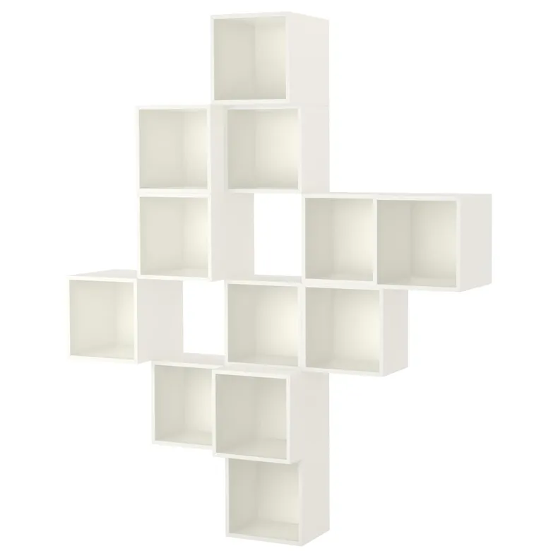 IKEA EKET ЕКЕТ, настінна комбінація шаф, білий, 175x35x210 см 591.890.33 фото №1