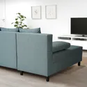 IKEA ANGSTA АНГСТА, 3-местный диван-кровать, с шезлонгом бирюзового цвета 805.014.37 фото thumb №4