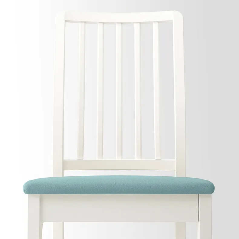 IKEA EKEDALEN ЕКЕДАЛЕН, стілець, білий / світло-бірюзовий Хакебо 294.292.18 фото №4