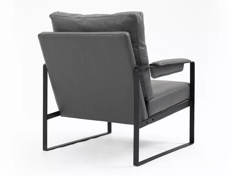 Крісло м'яке з металевим каркасом SIGNAL FOCUS Buffalo, екошкіра: сірий фото №11