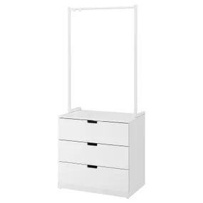 IKEA NORDLI НОРДЛИ, комод с 3 ящиками, белый, 80x192 см 592.952.17 фото