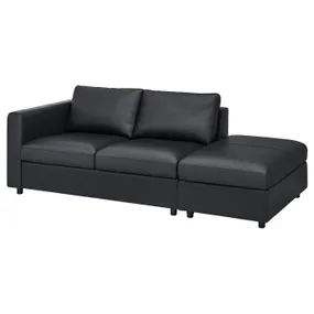 IKEA VIMLE ВІМЛЕ, 3-місний диван, з відкритим кінцем/Гранн/Бомстад чорний 293.066.65 фото