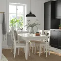 IKEA INGATORP ИНГАТОРП / INGOLF ИНГОЛЬФ, стол и 4 стула, белый / бежевый, 155 / 215 см 193.886.85 фото thumb №2