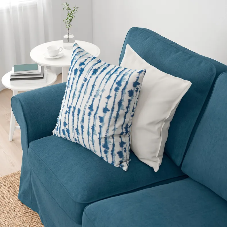 IKEA EKTORP ЭКТОРП, 3-местный диван, с шезлонгом/Талмира синий 194.305.47 фото №2