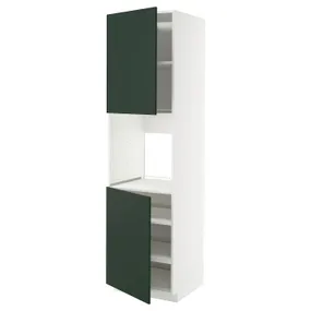 IKEA METOD МЕТОД, висока шафа для дух, 2 дверцят/пол, білий / Хавсторп темно-зелений, 60x60x220 см 495.576.05 фото