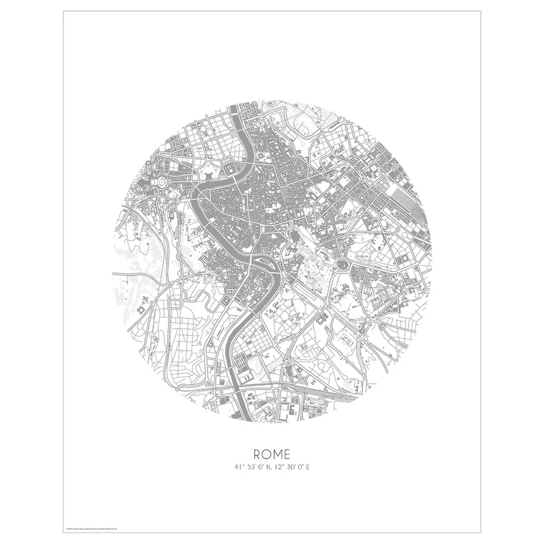 IKEA BILD БІЛЬД, постер, план міста, Рим, 40x50 см 405.816.95 фото №1
