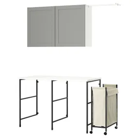 IKEA ENHET ЕНХЕТ, шафа, антрацитовий / сірий каркас, 139x63,5 см 295.479.62 фото