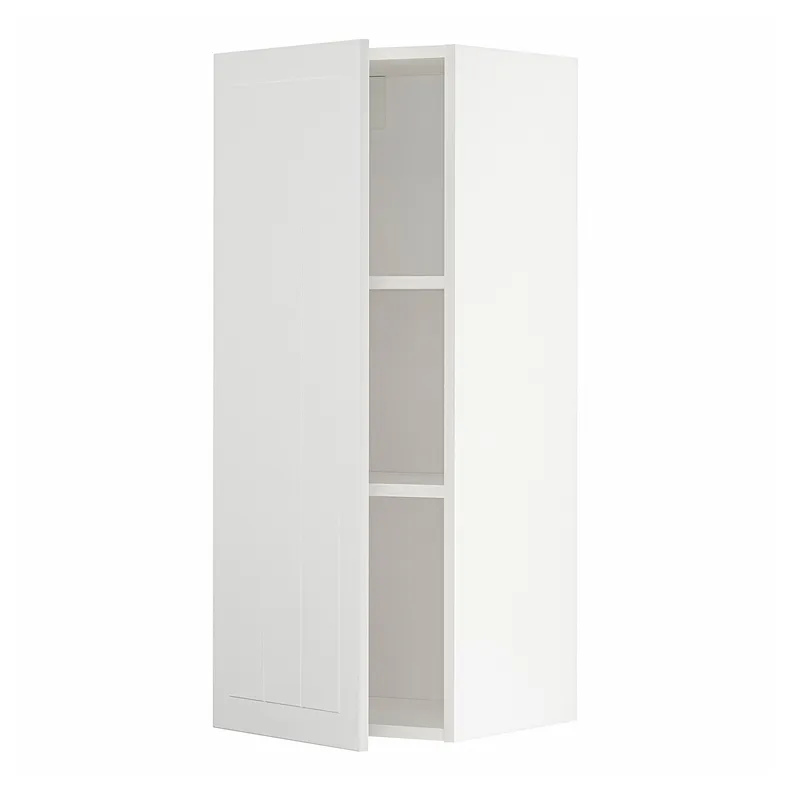 IKEA METOD МЕТОД, навесной шкаф с полками, белый / Стенсунд белый, 40x100 см 394.655.26 фото №1