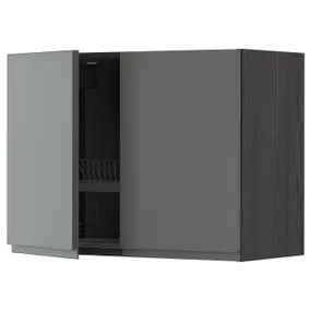 IKEA METOD МЕТОД, шафа навісна із сушаркою д псд / 2 дв, чорний / Voxtorp темно-сірий, 80x60 см 294.550.09 фото
