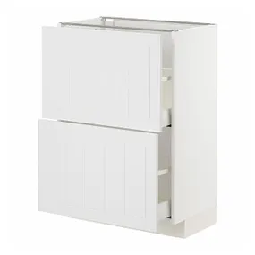 IKEA METOD МЕТОД / MAXIMERA МАКСІМЕРА, підлогова шафа з 2 шухлядами, білий / стенсундський білий, 60x37 см 694.095.10 фото