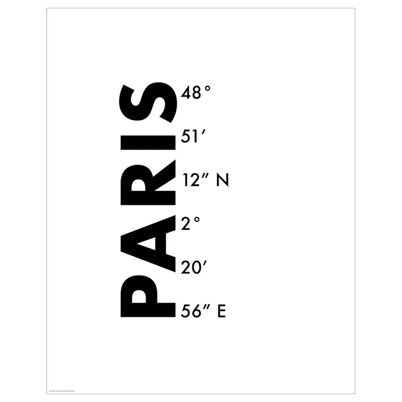 IKEA BILD БІЛЬД, постер, координати, Париж, 40x50 см 805.815.80 фото №1