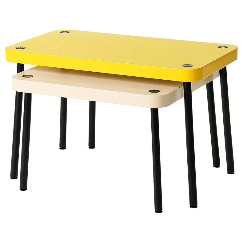 IKEA SONHULT СОНХУЛЬТ, комплект столов, 2 шт, желтый/имит. береза 505.785.55 фото №2