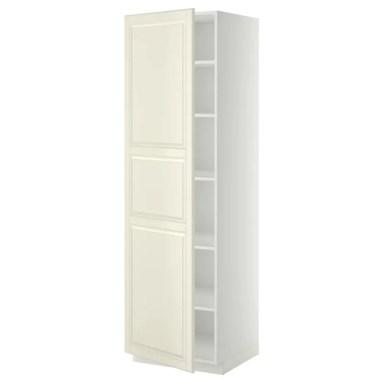 IKEA METOD МЕТОД, высокий шкаф с полками, белый / бодбинские сливки, 60x60x200 см 994.639.92 фото №1