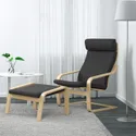 IKEA POÄNG ПОЕНГ, крісло та підставка для ніг, березовий шпон / ХІЛЛАРЕД антрацит 894.842.40 фото thumb №2