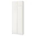 IKEA BILLY БИЛЛИ / OXBERG ОКСБЕРГ, стеллаж с верхними полками / дверями, белый, 80x42x237 см 494.248.37 фото thumb №1