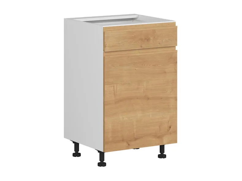 BRW Базовый шкаф для кухни Sole 50 см правый с ящиком soft-close дуб арлингтон, альпийский белый/арлингтонский дуб FH_D1S_50/82_P/STB-BAL/DAANO фото №2