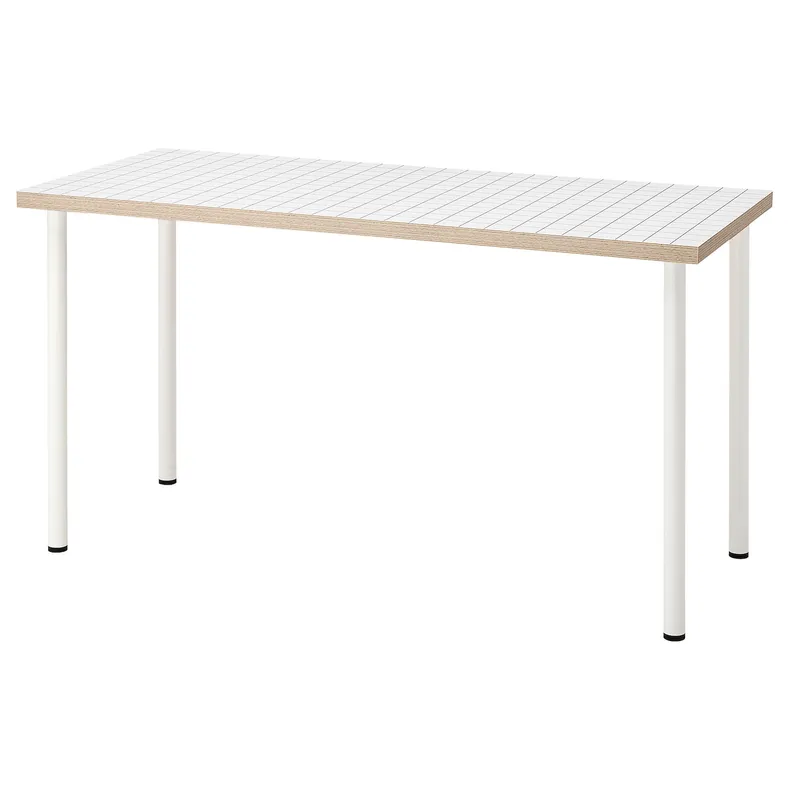 IKEA LAGKAPTEN ЛАГКАПТЕН / ADILS АДІЛС, письмовий стіл, білий антрацит / білий, 140x60 см 595.084.26 фото №1