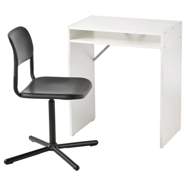 IKEA TORALD ТОРАЛЬД / SMÄLLEN СМЕЛЛЕН, стіл і стілець, білий/чорний 694.885.74 фото №1