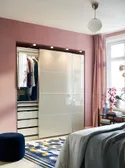 IKEA HOKKSUND ХОККСУНД, 4 панелі для рами розсувних дверцят, глянцевий світло-бежевий, 100x201 см 003.738.01 фото thumb №2