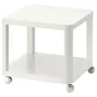 IKEA TINGBY ТІНГБЮ, столик журнальний на коліщатах, білий, 50x50 см 202.959.30 фото
