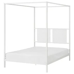 IKEA VITARNA ВИТАРНА, каркас кровати с 4-х стойками, белый Лурёй/Скодис белый, 140x200 см 895.563.26 фото