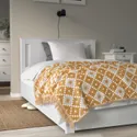 IKEA SVARTFRYLE, ковдра, темно-жовтий/світло-сірий, 130х170 см 905.850.59 фото thumb №4