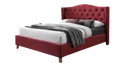 Двуспальная кровать SIGNAL ASPEN Velvet, Bluvel 59 - бордовый, 160x200 фото thumb №1