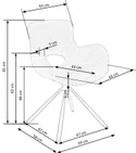 Кухонний стілець HALMAR K475 тканина: бежевий, ніжки: чорні фото thumb №10