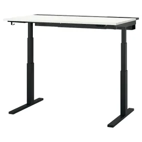 IKEA MITTZON МІТТЗОН, стіл регульований, електричний білий/чорний, 140x80 см 695.285.51 фото