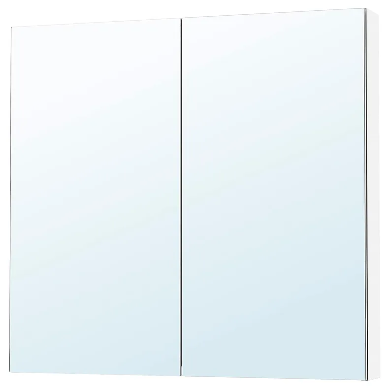IKEA LETTAN ЛЕТТАН, дзеркальна шафа з дверцятами, дзеркальний ефект/дзеркальне скло, 100x15x95 см 605.349.24 фото №1