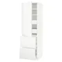 IKEA METOD МЕТОД / MAXIMERA МАКСІМЕРА, вис шафа / полиці / 4 шух / двер / 2 фр пан, білий / Voxtorp матовий білий, 60x60x200 см 893.530.22 фото