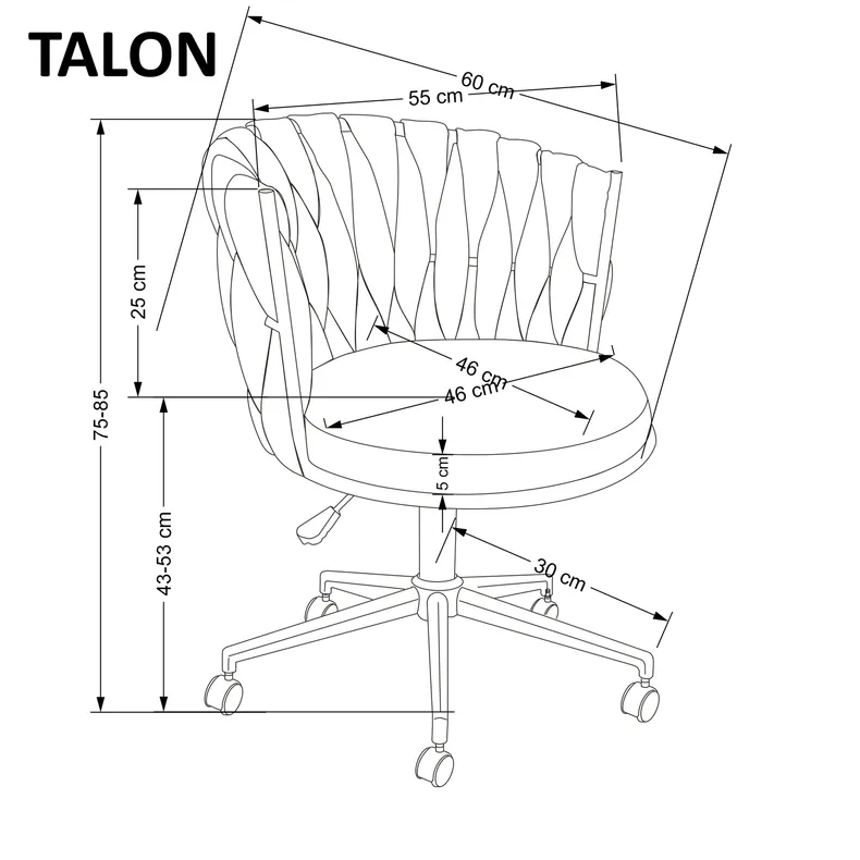 Кресло компьютерное офисное вращающееся HALMAR TALON серый, ткань фото №7