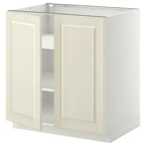 IKEA METOD МЕТОД, підлогова шафа з полицями / 2 дверцят, білий / БУДБІН кремово-білий, 80x60 см 694.672.70 фото