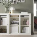 IKEA VIHALS ВИХАЛС, шкаф+раздвижные стеклянные дверцы, белый, 95x37x90 см 805.428.76 фото thumb №2