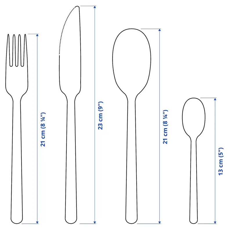 IKEA DATA ДАТА, столовый набор, 24 предмета, нержавеющая сталь фото №5