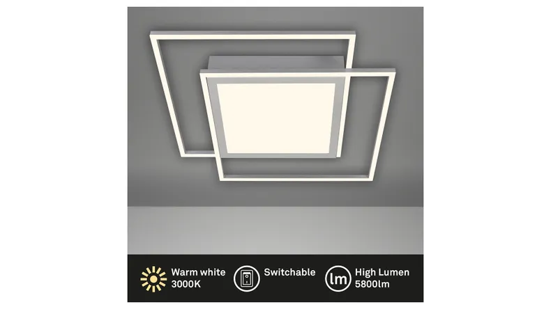 BRW Frame Center Led 2-позиционный потолочный светильник серебристый 085505 фото №3