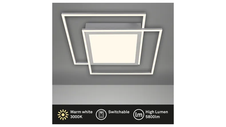 BRW Стельовий світильник на 2 точки Frame Center Led сріблястий 085505 фото №3