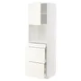 IKEA METOD МЕТОД / MAXIMERA МАКСИМЕРА, высокий шкаф д / СВЧ / дверца / 3ящика, белый / Вальстена белый, 60x60x200 см 395.074.61 фото