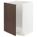IKEA METOD МЕТОД, підлогова шафа для мийки, білий / СІНАРП коричневий, 60x60 см 494.701.60 фото thumb №1