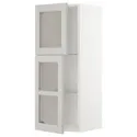 IKEA METOD МЕТОД, настінна шафа, полиці / 2 склх дверц, білий / світло-сірий Lerhyttan, 40x100 см 794.591.99 фото thumb №1