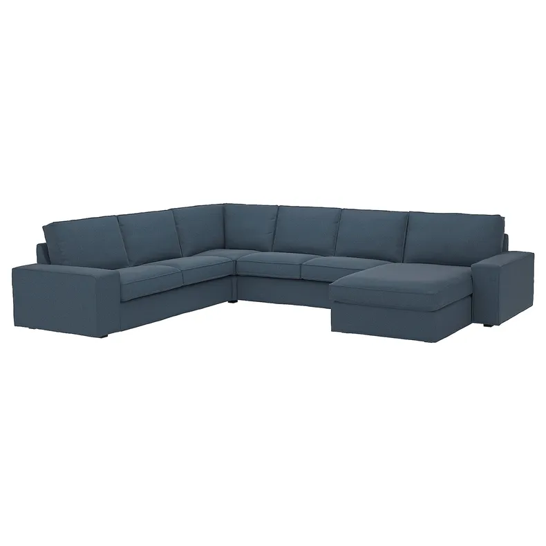 IKEA KIVIK КІВІК, кутовий диван, 5-місний з кушеткою, Синій. 794.847.16 фото №1
