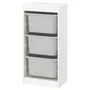 IKEA TROFAST ТРУФАСТ, комбинация д/хранения+контейнеры, белый/серый, 46x30x94 см 095.332.87 фото