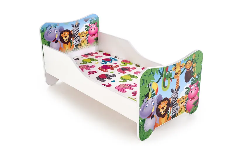 Кровать для детей с матрасом HALMAR HAPPY jungle 145x76 см разноцветная фото №1