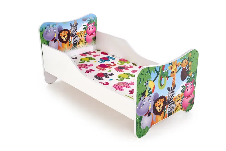 Ліжко для дітей з матрацом HALMAR HAPPY jungle 145x76 см різнокольорове фото №1