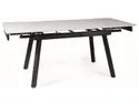 Обеденный раскладной стол SIGNAL JOHNN, белый мрамор / черный матовый, 85x120 фото thumb №1