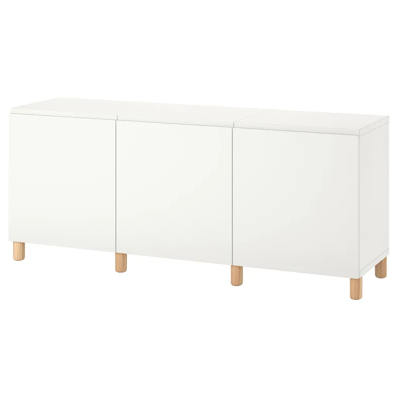 IKEA BESTÅ БЕСТО, комбинация для хранения с дверцами, белый / Вястервикен / Улларп белый, 180x42x74 см 194.217.41 фото №1