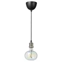 IKEA JÄLLBY ЭЛЛЬБИ / MOLNART МОЛНАРТ, подвесной светильник с лампочкой, никелированные / эллипсовидные разноцветные 094.913.72 фото thumb №1