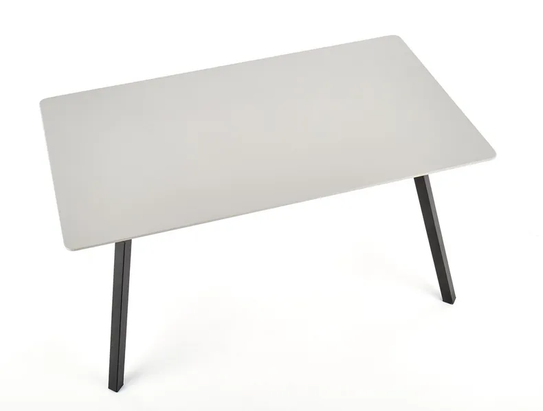 Стол кухонный HALMAR BALROG 140x80 см, каркас - черный, столешница - светло-серая фото №9