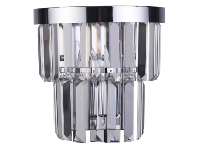 BRW Настенный светильник Vetro из металлического стекла серебристый 075723 фото №1