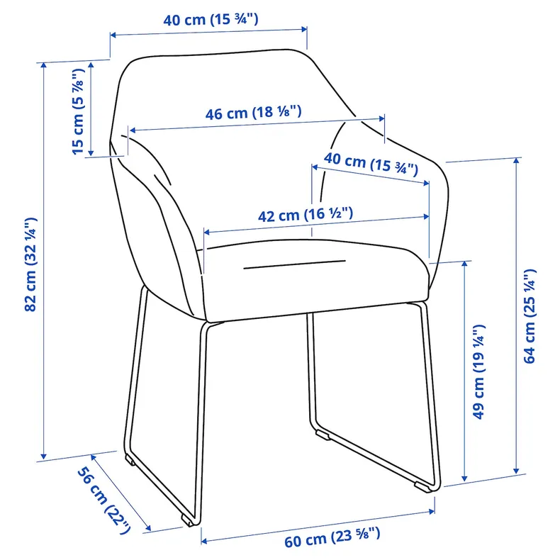 IKEA LISABO ЛИСАБО / TOSSBERG ТОССБЕРГ, стол и 4 стула, черный / металлический черный / серый, 140x78 см 792.881.26 фото №3